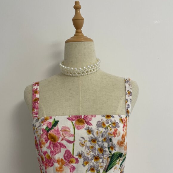 Agua By Agua Bendita lima jardiniera' floral-print linen maxi dress - Picture 6 of 16